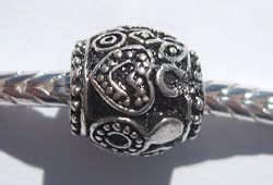 Murano Style Spacer Barrell Bead Fits Pandora Antique Silver Plated (1)