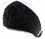 100% Handmade Knit Flower Headband best for Ponytail Styling, Black