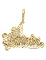 14K Gold #1 Cousin Charm Family Chain Jewelry 18mm