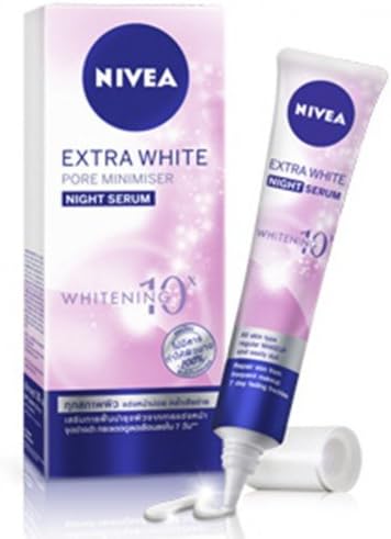 Facial cream :NIVEA Extra White Pore Minimiser Day Whitening Serum Cream SPF22. Net wt 1 Ounce or 30ml.