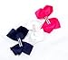 Ema Jane - Large (4.3 in Wide) Grosgrain Hair Bows Secured to Double Prong Clips,Set of 18