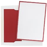  : Deckle-Edge Flat Card Invitations 20 pk. - Crimson/ White