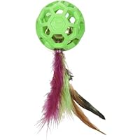 JW Pet Company Cataction Feather Ball with Bell, Cat Toy