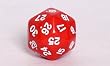Koplow Opaque d30 Dice, Red with White numbers