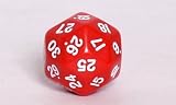 Koplow Opaque d30 Dice, Red with White numbers