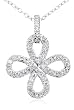 Platinum Plated Sterling Silver Cubic Zirconia Cross Pendant