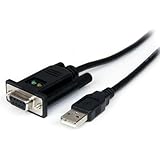 StarTech.com 1 Port USB to Null Modem RS232 DB9 Serial DCE Adapter Cable with FTDI, Black (ICUSB232FTN )