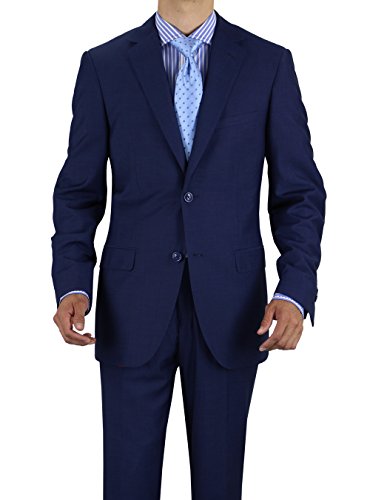 Gino Valentino Men's Two Button Jacket Center Vent Modern Fit Suit