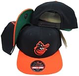 Baltimore Orioles Black/Orange Two Tone Plastic Snapback Adjustable Snap Back Hat / Cap