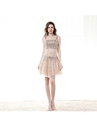 Sexy Organza/Tulle Spaghetti Strap Sequined Cocktail Short Homecoming Dress/Prom Dress/Party Dress 