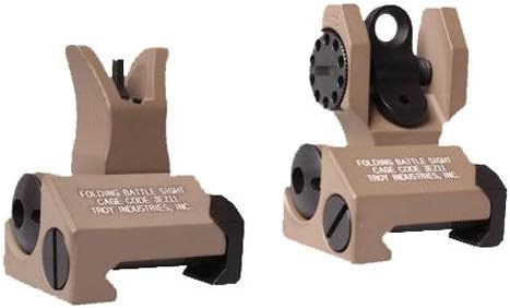 Troy Industries Medium Sight Set, M4 Front &amp; Round Rear Black Flat Dark Earth