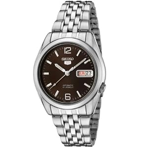Seiko Men's SNK391K Seiko 5 Automatic Brown Dial Stainless Steel Watch