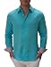 Linen Shirt for Men with Contrast Fabric on Inside of Cuffs & Collar