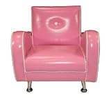 Mini Nony S PVC Chair (Baby Pink/White Piping)