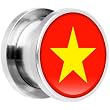 8mm Stainless Steel Vietnam Flag Saddle Plug