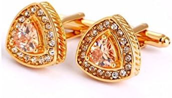 Luxury Style Gold Plated Brown Crystal Cuff Links By LeVon Designs
