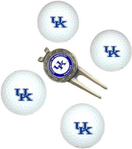 Kentucky Wildcats Pack Of 4 Golf Balls And Divet Tool Gift Set From Team Golf