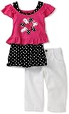 Young Hearts Girls 4-6x 2 Piece Floral And Polka Dot Capri Set