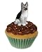 German Shepherd PupCake Dog Trinket Box - Silver & Black