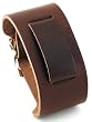 Nemesis #THL-B Wide Brown Leather Cuff Watch Band