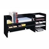 IMAGE OF STEELMASTER Steel Desk Organizer with 3 Movable Shelves, 47.25 x 18.38 x 9.5 Inches, Black (2061DOBK)