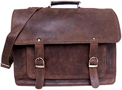 FC Leather Briefcase 16" Laptop Messenger Shoulder Bag Tote for Men Business Laptop