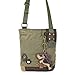 Chala Wiener Dog Patch Crossbody Bag, Olive