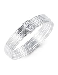 Kids 925 Sterling Silver Diamond Cut Bangle Bracelets