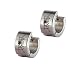 Stainless Steel Spider Web Mens Hoop Stud Earrings - For Valentines Day Gift