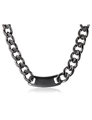 Blank Identification Plate Chain Necklace, 16"+3" Extender
