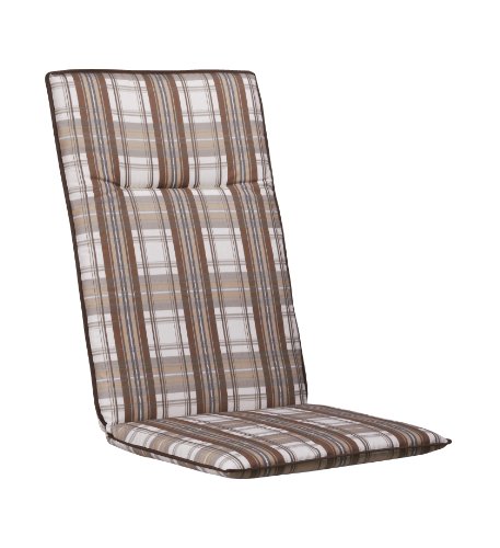Kettler 0309305-8683 Auflage f&uuml;r Landhaussessel 100 x 50 x 6 cm, braun-wei&szlig; kariert