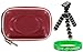 Hard Carrying Case (Candy Red) and Premium Tripod for Kodak Zx1 HD Pocket Video Camera Yellow