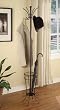 Kings Brand Brown Finish Metal Coat Rack & Hat Stand With Umbrella Holder