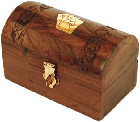 Unique Handmade Wooden Playing Card Holder Box Case with Brass Inlay for Birthday or Housewarming Gifts for Men Women &amp; Kids