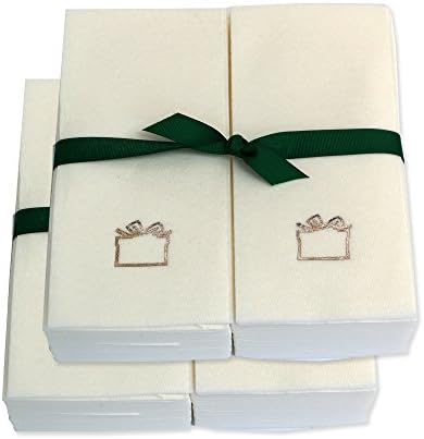 Disposable Guest Hand Towels - Embossed with Silver Gift - 100ct