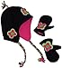 N'Ice Caps Girls Fully Lined Micro Fleece Hat And Mitten Set with Appliques