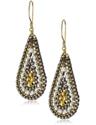 Miguel Ases Sterling Silver and 14k Gold Filled Cluster Drop Earrings