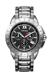 Versace Black and Silver Coloured Chronograph Dial Watch with Stainless Steel Bracelet