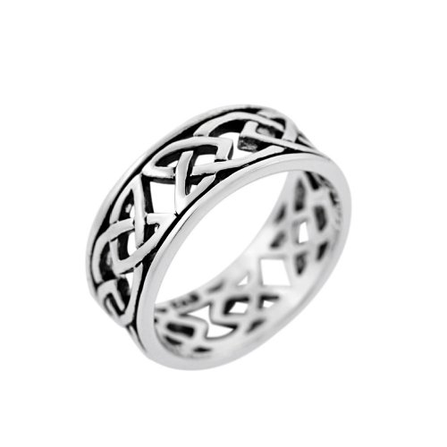 Sterling Silver Celtic Knot Band Ring, Size 10
