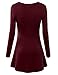 Doublju Women Basic Designed V-Neck Long Sleeve Flare Tunic Top