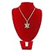 Gold Tone Purple Crystal Turtle Pendant Necklace