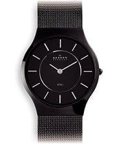 Skagen Men's Black Titanium Mesh Bracelet Watch #233LTMB