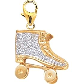 14k Gold Diamond Roller Skate Charm (1 10 cttw) by Amazon.com Collection