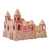 Novias Children 3D Jigsaw Woodcraft DIY Assembly Construction Model House Puzzle Kit Wooden Handcraft Educational Products Wooden Art Toys(Princess castle)