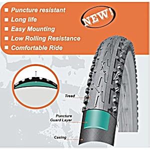 Tire Bicycle, Cross 26 X 2 Inch Puncture Resistant, Puncture Guard, thorn resistant, Comfortable ride by Biria, mountain bike tread tire , By Biria