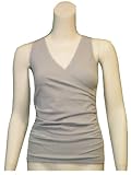 BORDEAUX SEAMLESS V-Neck Wrap Gathered Tank Top in Blue