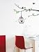 Instant Home/Wall Reusable Decal Stickers - Color Blossom and Birds in Tree Silhouette