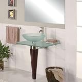 Decolav 3500T-WH Tapered Beehive Pedestal with Tempered Glass Countertop , White
