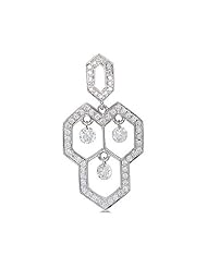 Birthstone Company 14K White Gold Diamond Dashing Diamonds Pendant with 18" Chain