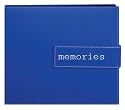 Pioneer 12 Inch by 12 Inch  Postbound "Memories" Embroidered Magnetic Closure Memory Book, Blue
